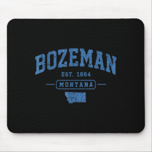 Tapis De Souris Bozeman sports vintage Montana rétro athlétique
