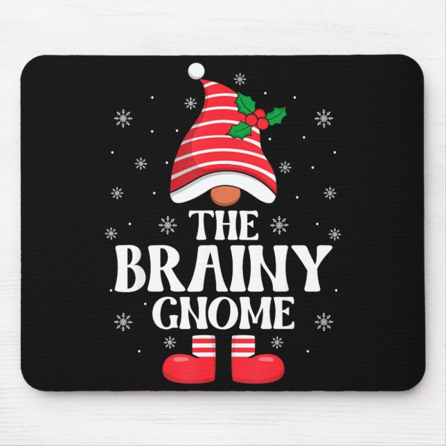 Tapis De Souris Brainy Gnome Christmas Family Matching Group Funny (Devant)