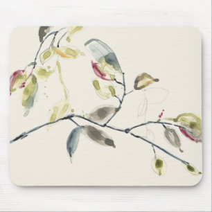Tapis De Souris Branche de feuille d'aquarelle