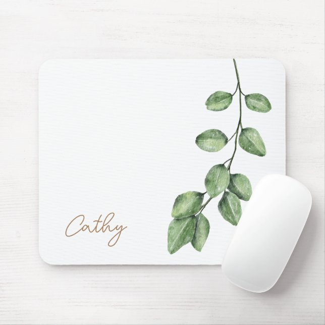 Tapis De Souris Branche Élégante Nom Feminine Pad Souris (Avec souris)