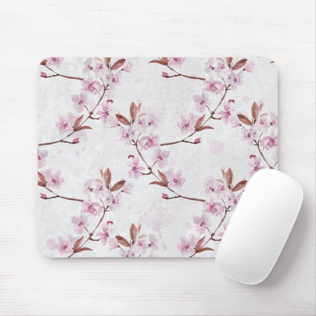 Tapis De Souris Branches de fleurs de cerisier de printemps (Avec souris)