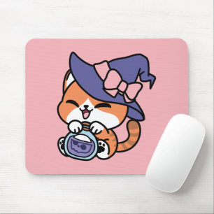 Tapis De Souris Brassin de sorcière tigrée – Joli design de chat d