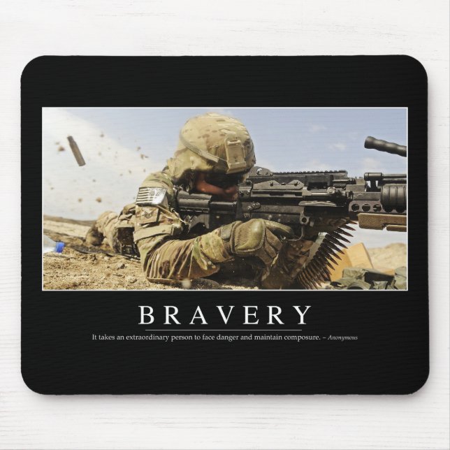 Tapis De Souris Bravoure : Citation inspirante (Devant)