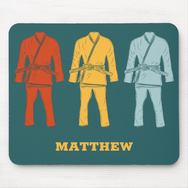 Tapis De Souris Brésilien Jiu Jitsu BJJ Gi Uniforme Personnalisé (Devant)