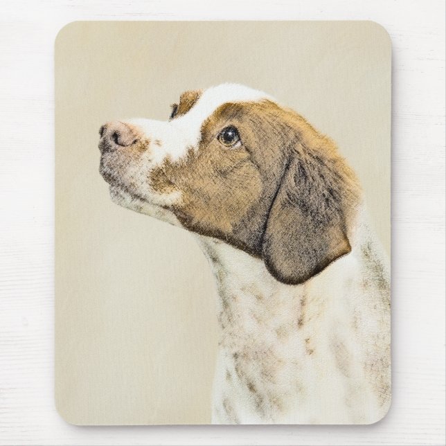 Tapis De Souris Brittany Peinture - Cute Original Chien Art (Devant)