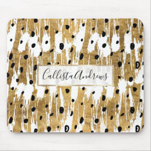 Tapis De Souris Brochures d'or Pois d'art moderne