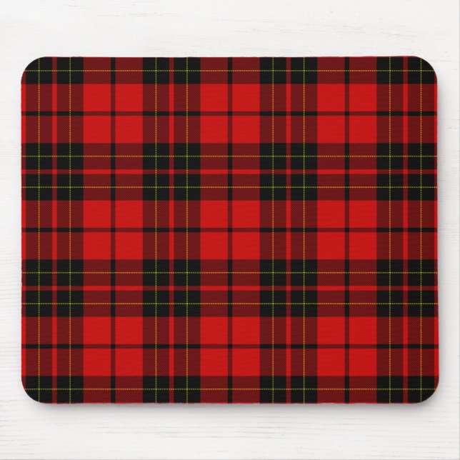 Tapis De Souris Brodie clan tartan rouge noir plaid (Devant)