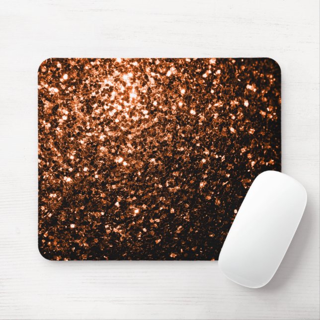 Tapis De Souris Bronze orange brun brun faux parties scintillant e (Avec souris)