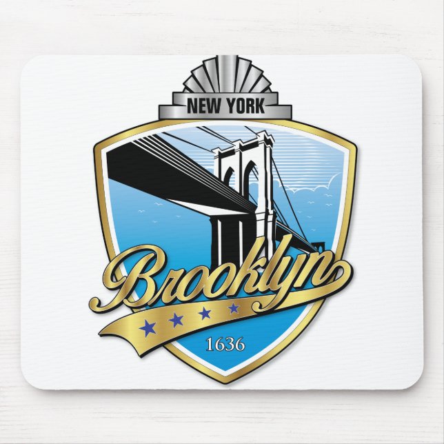 Tapis De Souris Brooklyn Design Gold (Devant)
