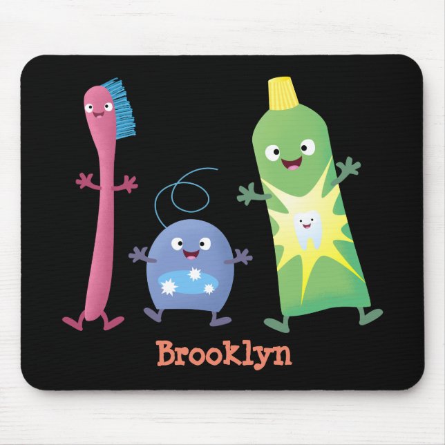 Tapis De Souris Brosse à dents mignonne dentifrice dentaire soie d (Devant)