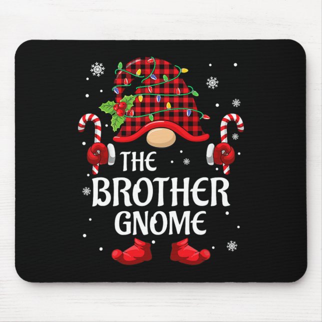 Tapis De Souris Brother Gnome Matching Christmas Pjs For Family  (Devant)