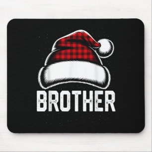 Tapis De Souris Brother Père Noël Red Plaid Famille de Noël Corres