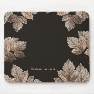 Tapis De Souris Brown foncé et bronze Feuilles Rustic Fall Glam