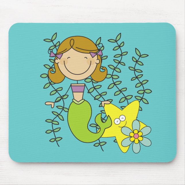 Tapis De Souris Brown Haired Mermaid (Devant)