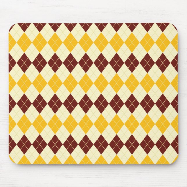 Tapis De Souris Brown - Motif écossais jaune Tartan (Devant)