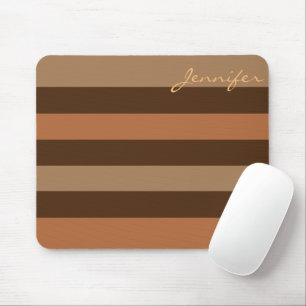 Tapis De Souris Brown rayures Moderne Neutre Personnalisé