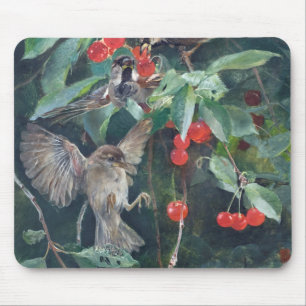 Tapis De Souris Bruants dans un cerisier, Bruno Liljefors
