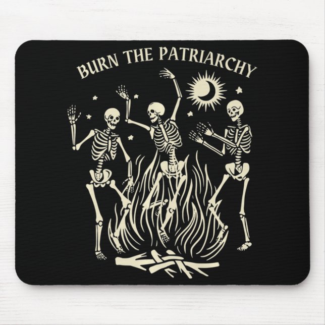 Tapis De Souris Brûler Le Patriarcat Amusant Halloween féministe f (Devant)