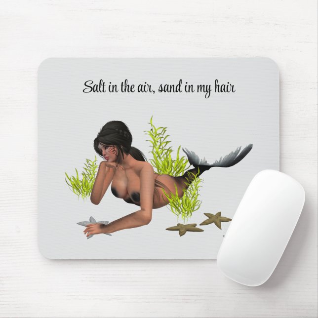 Tapis De Souris Brunette Sirène Avec Mousepad De Starfish (Avec souris)