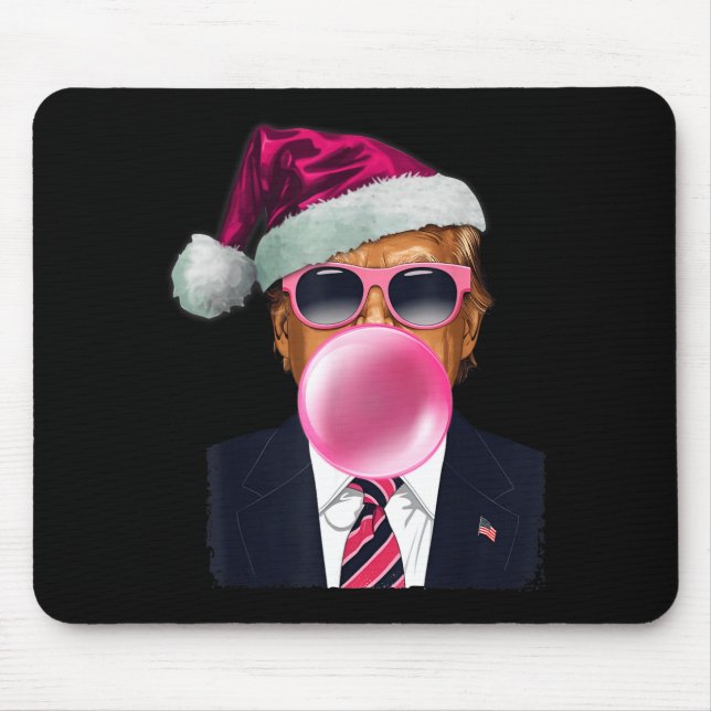 Tapis De Souris Bubblegum Trump Blowing Bubble Gum Christmas Nk Tr (Devant)