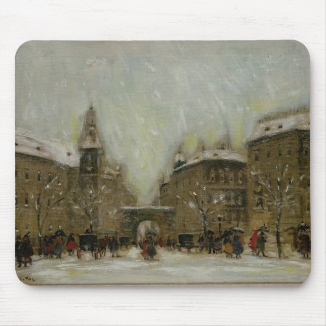 Tapis De Souris Budapest dans la neige (Devant)