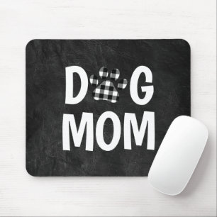 Tapis De Souris Buffalo Plaid DOG MOM Pawprint 
