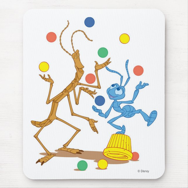 Tapis De Souris Bug's Life Flik et Slim jonglage Disney (Devant)