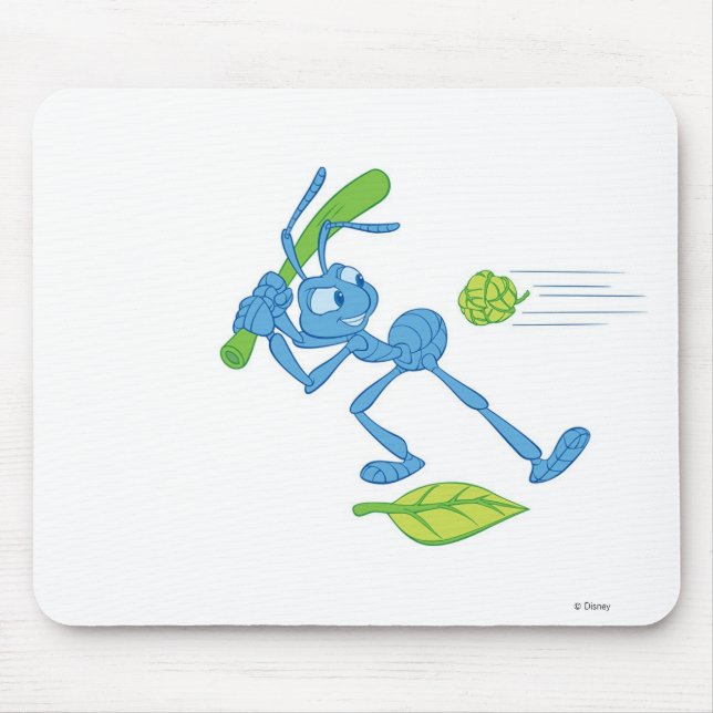 Tapis De Souris Bug's Life Flik jouer de baseball balançant batte (Devant)