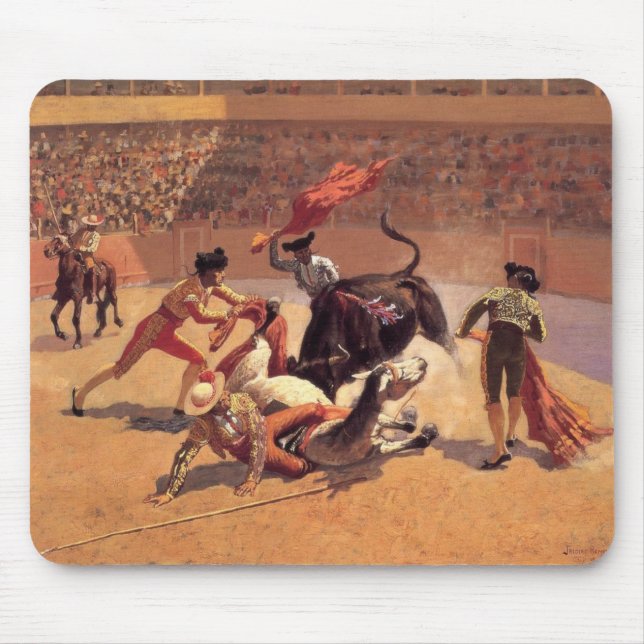 Tapis De Souris Bull Fight in Mexico (par Frederic Remington) (Devant)