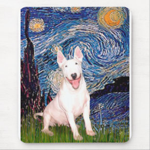 Tapis De Souris Bull Terrier 4 - Nuit étoilée (Vert)