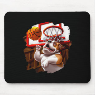 Tapis De Souris Bulldog anglais jouer de basket-ball amusant chien