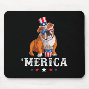 Tapis De Souris Bulldog Men Femmes États-Unis drapeau anglais Bull