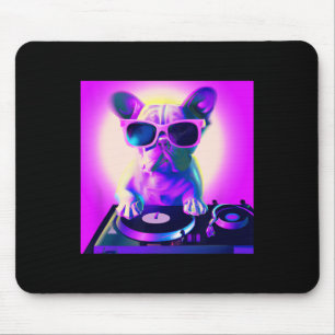 Tapis De Souris Bulldog Vaporwave Dj Chien Esthétique Femmes Fille