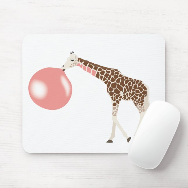 Tapis De Souris Bulle de gomme Giraffe soufflante bulle (Avec souris)