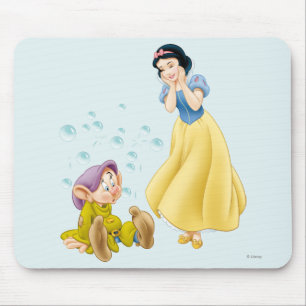 Tapis De Souris Bulles blanches de neige et de dopey