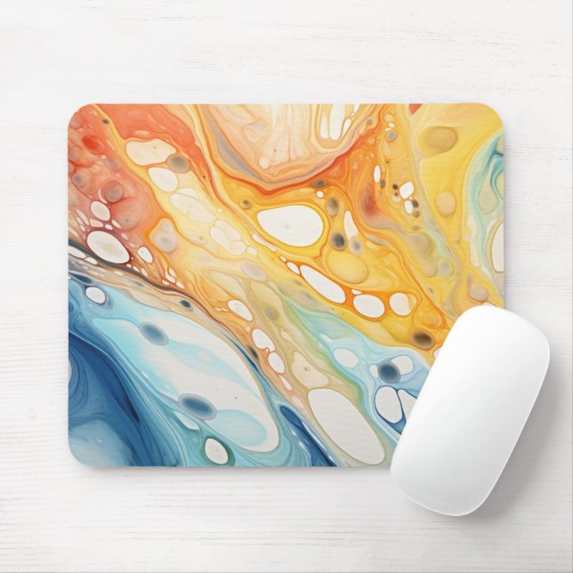 Tapis De Souris Bulles liquides Abstraites (Avec souris)