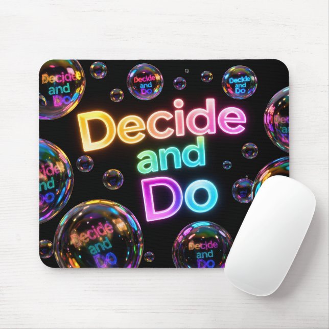 Tapis De Souris Bulles Néon avec Citation Motivationnelle (Avec souris)