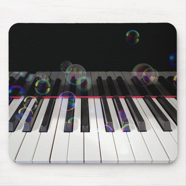 Tapis De Souris Bulles Sur Clavier De Piano (Devant)