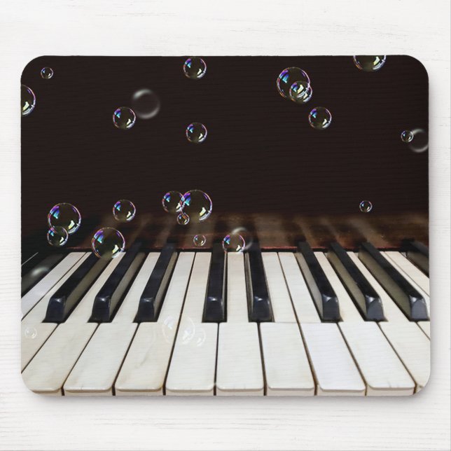 Tapis De Souris Bulles sur clavier de piano (Devant)