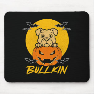 Tapis De Souris Bullkin Halloween Funny Bulldog Citrouille d'Hallo