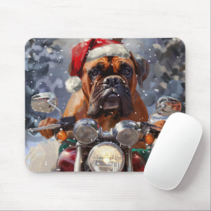 Tapis De Souris Bullmastiff à moto Noël