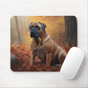 Tapis De Souris Bullmastiff en automne Feuilles automne Inspire