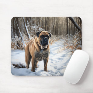 Tapis De Souris Bullmastiff Qu'il neige Noël