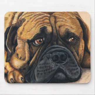 Tapis De Souris Bullmastiff Waiting - Art de race de chien