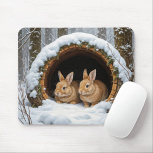 Tapis De Souris Bunnies dans un journal creux