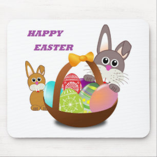 TAPIS DE SOURIS BUNNY "HAPPY EASTER"