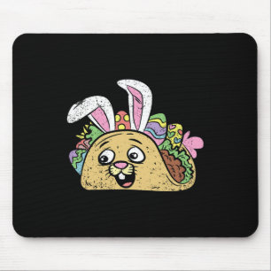 Tapis De Souris Bunny Taco Pâques drôle Nourriture Mexicaine Oeuf
