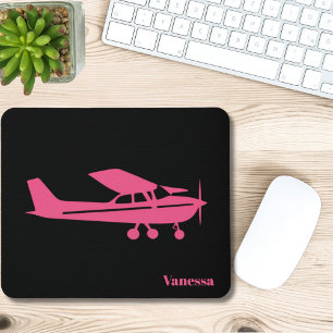 Tapis De Souris Bureau d'avion Cessna rose Aviation féminine perso