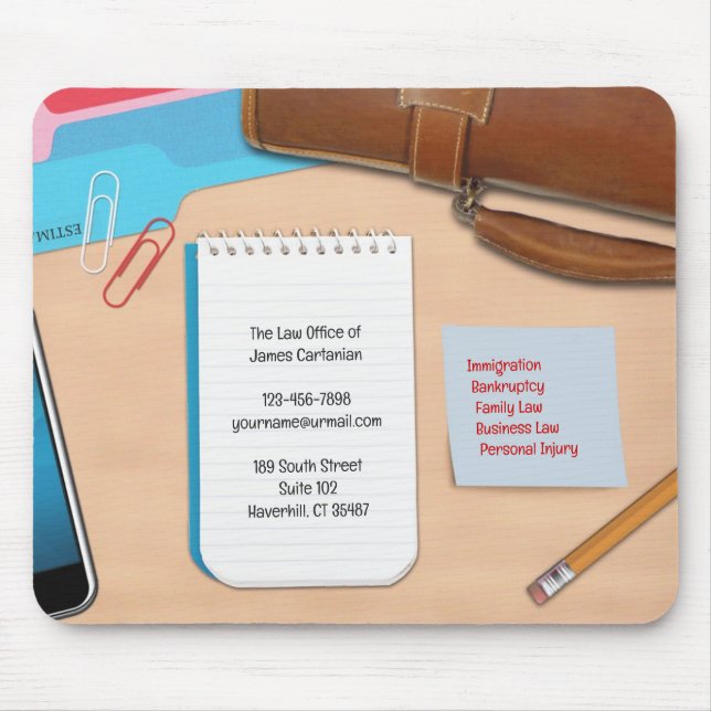 Tapis De Souris Bureau de l'avocat Arrière - plan Mousepad (Devant)