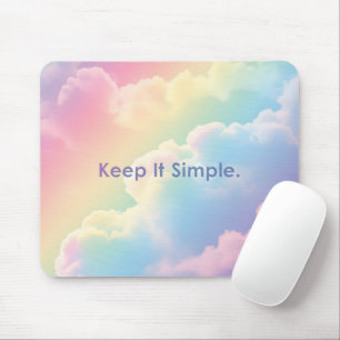 Tapis De Souris Bureau esthétique Nuages de rêve Arc-en-ciel Paste